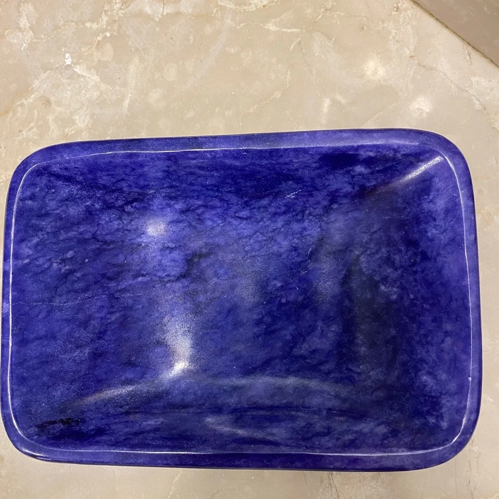 Natural purple marble curvy collection bar soap dish soap tray holder